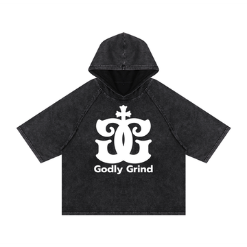 Snow Washed Hooded Boxy T-Shirt - Godlygrind