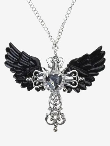 Angel Heart Cross Necklace