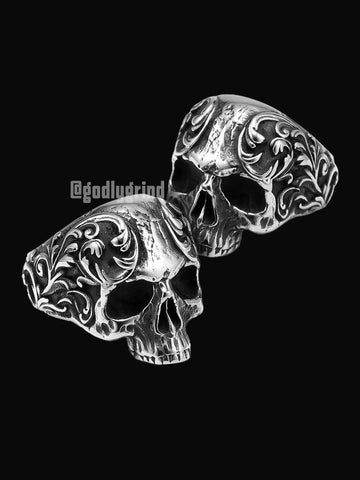 Carving Skull Gothic Rings