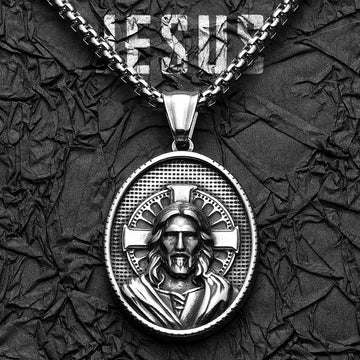 Cross Christian Jesus Powerful Amulet Stainless steel Necklaces