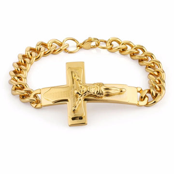 Crucifixion Cuban Stainless Steel Godly Grind Bracelet