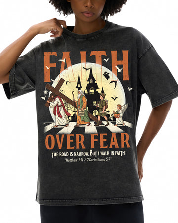 Faith Over Fear Halloween Christian T-Shirt Godly Grind