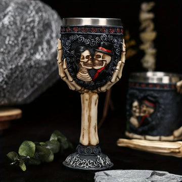 Gothic Goblet Day Of The Dead Skeleton Skull Wine Cup