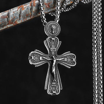 Jesus Cross Amulets Stainless Steel Necklaces