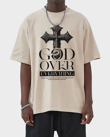 God Over Everything Acid Wash Tshirt - Godlygrind