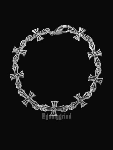 Saints Cross Bracelet – Gothic Steel Chain