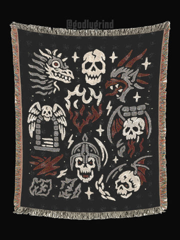 Skullborn Saga Witchcraft Woven Blankets