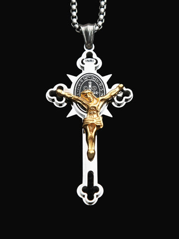 Godly Grind St. Benedict Symbol Crucifix Necklace