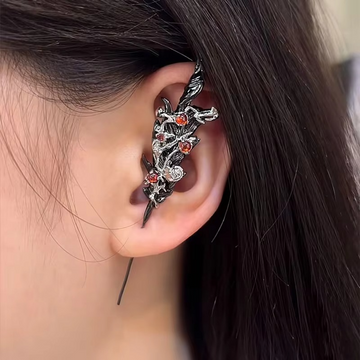 Crimson Angel Wing Gothic Earrings