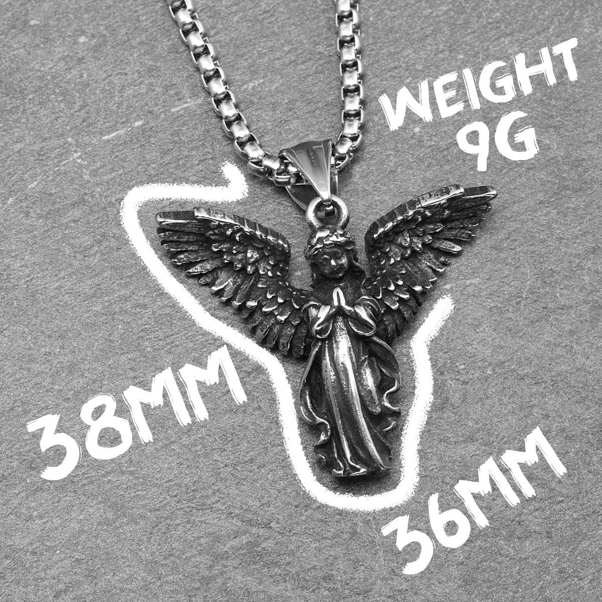 Guardian Spirit Pendant – 316L Steel Angel Necklace