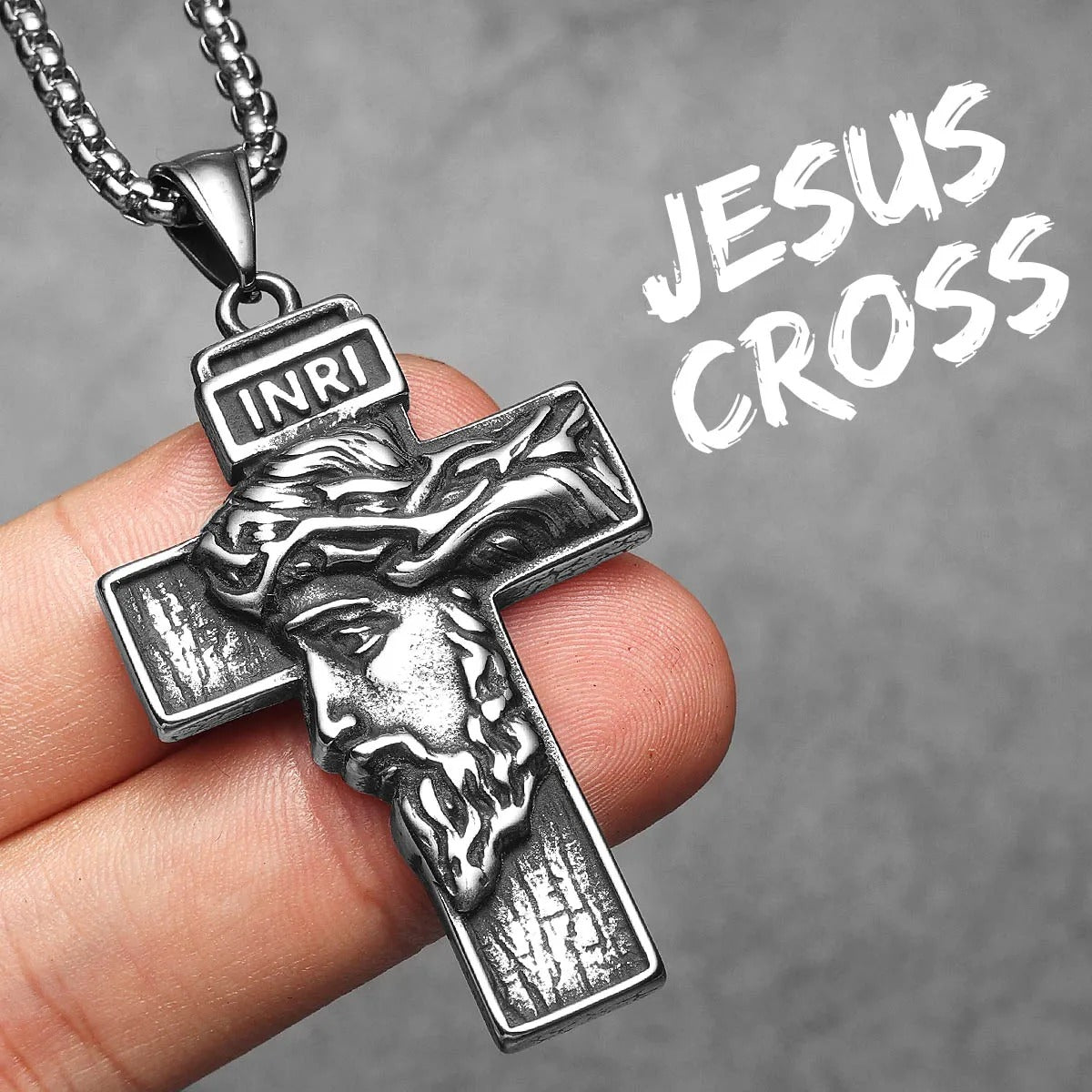 3D Jesus Cross Amulets Stainless Steel Necklaces