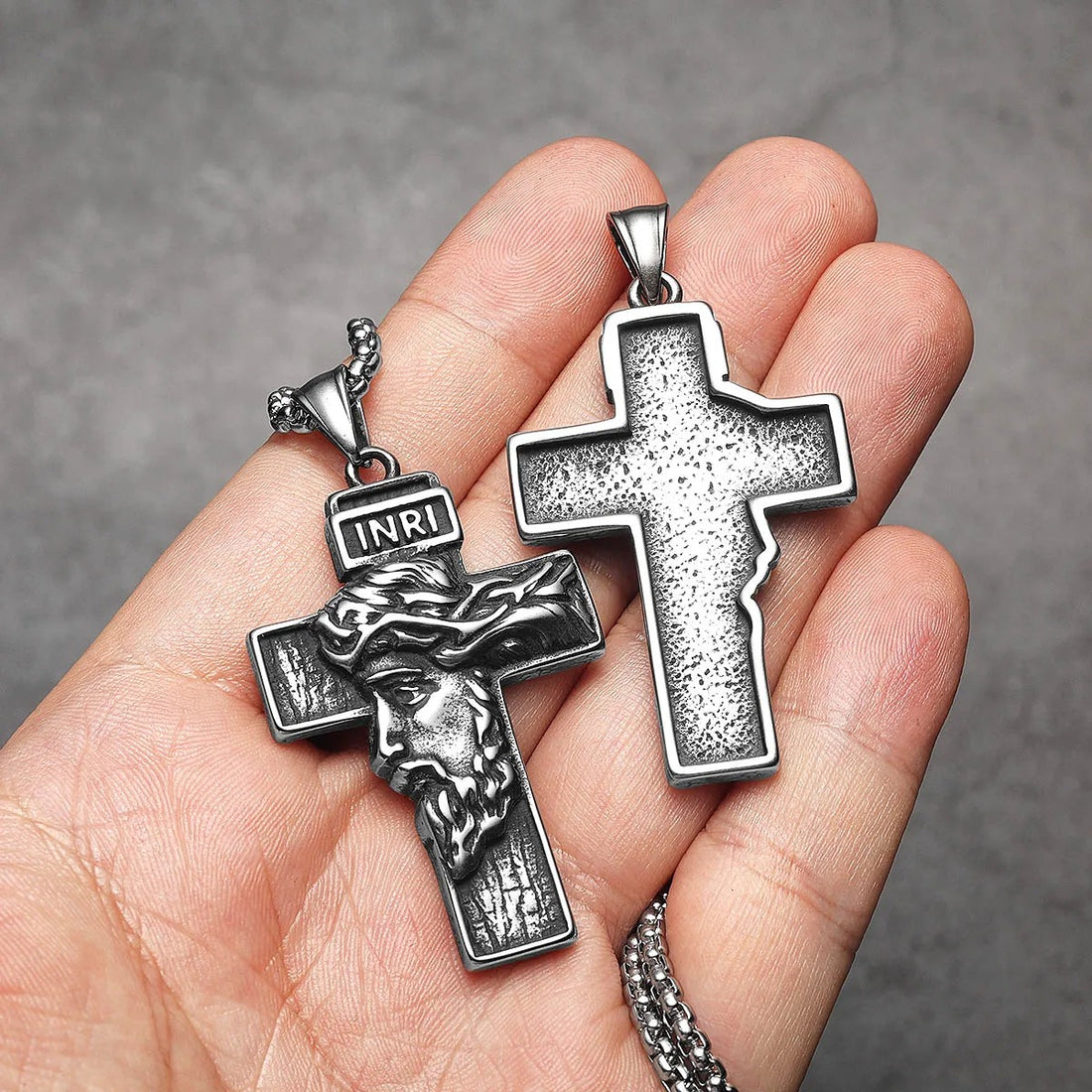 3D Jesus Cross Amulets Stainless Steel Necklaces