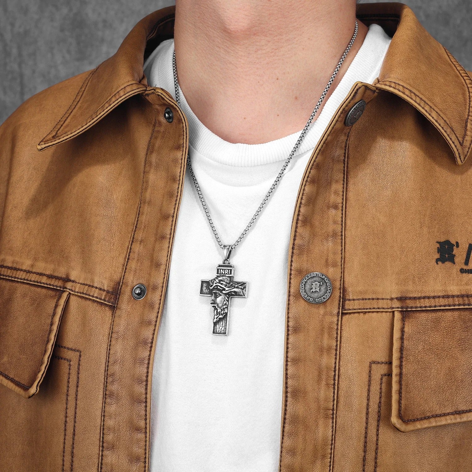 3D Jesus Cross Amulets Stainless Steel Necklaces