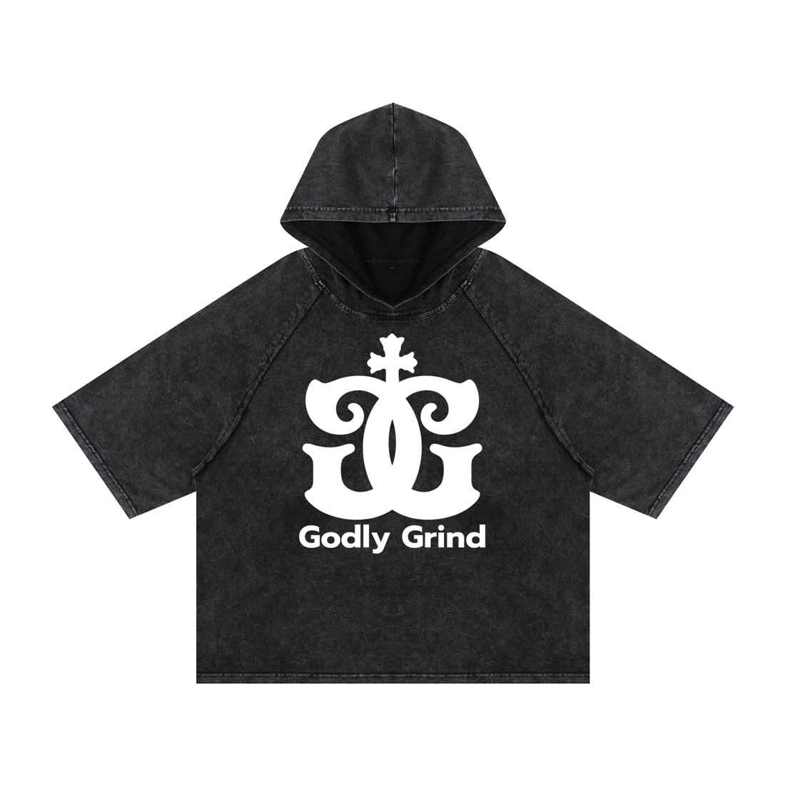 Snow Washed Hooded Boxy T-Shirt - Godlygrind