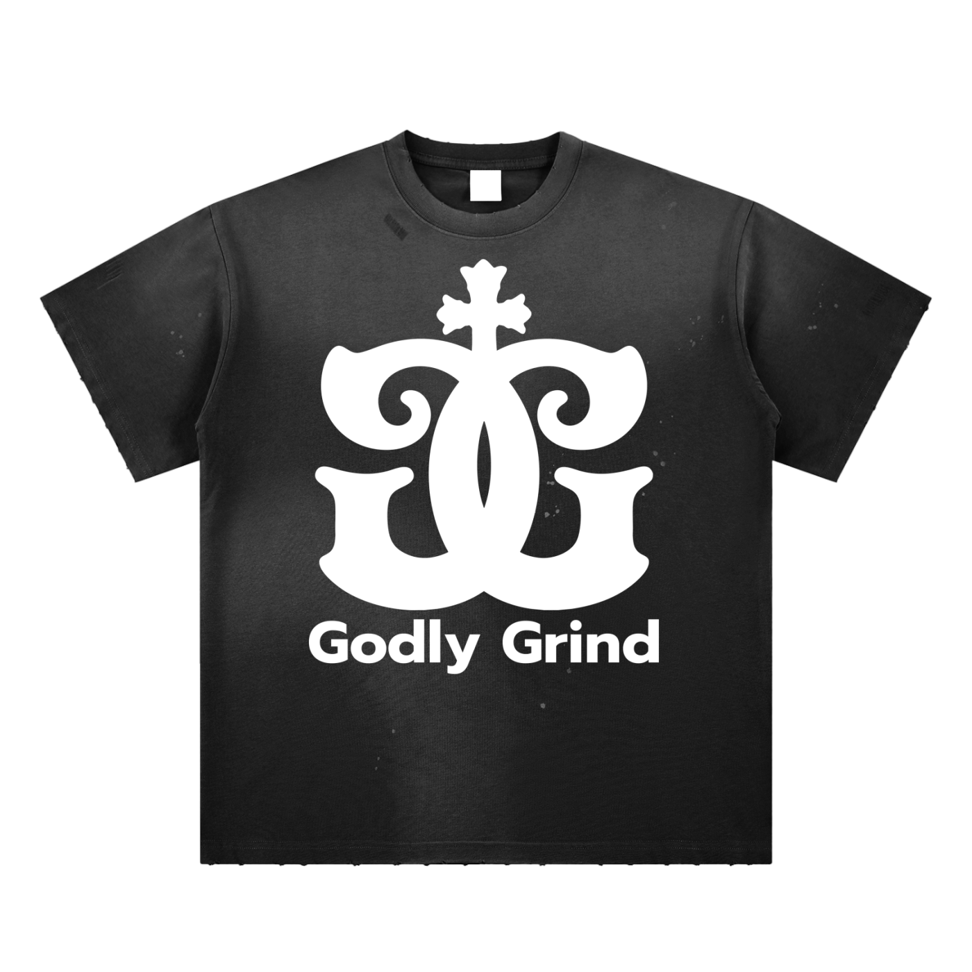 Hand-Frayed Sunfade Paint Splatter T-Shirt - Godlygrind