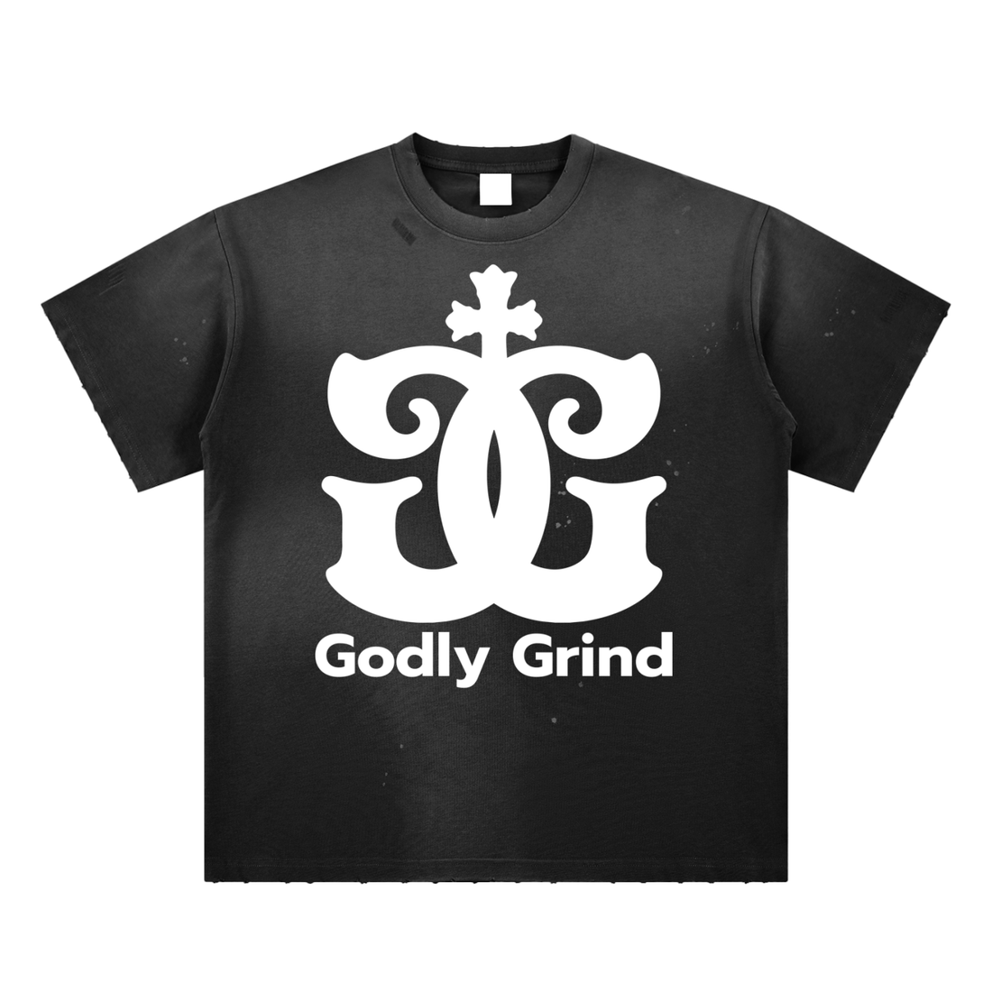 Hand-Frayed Sunfade Paint Splatter T-Shirt - Godlygrind