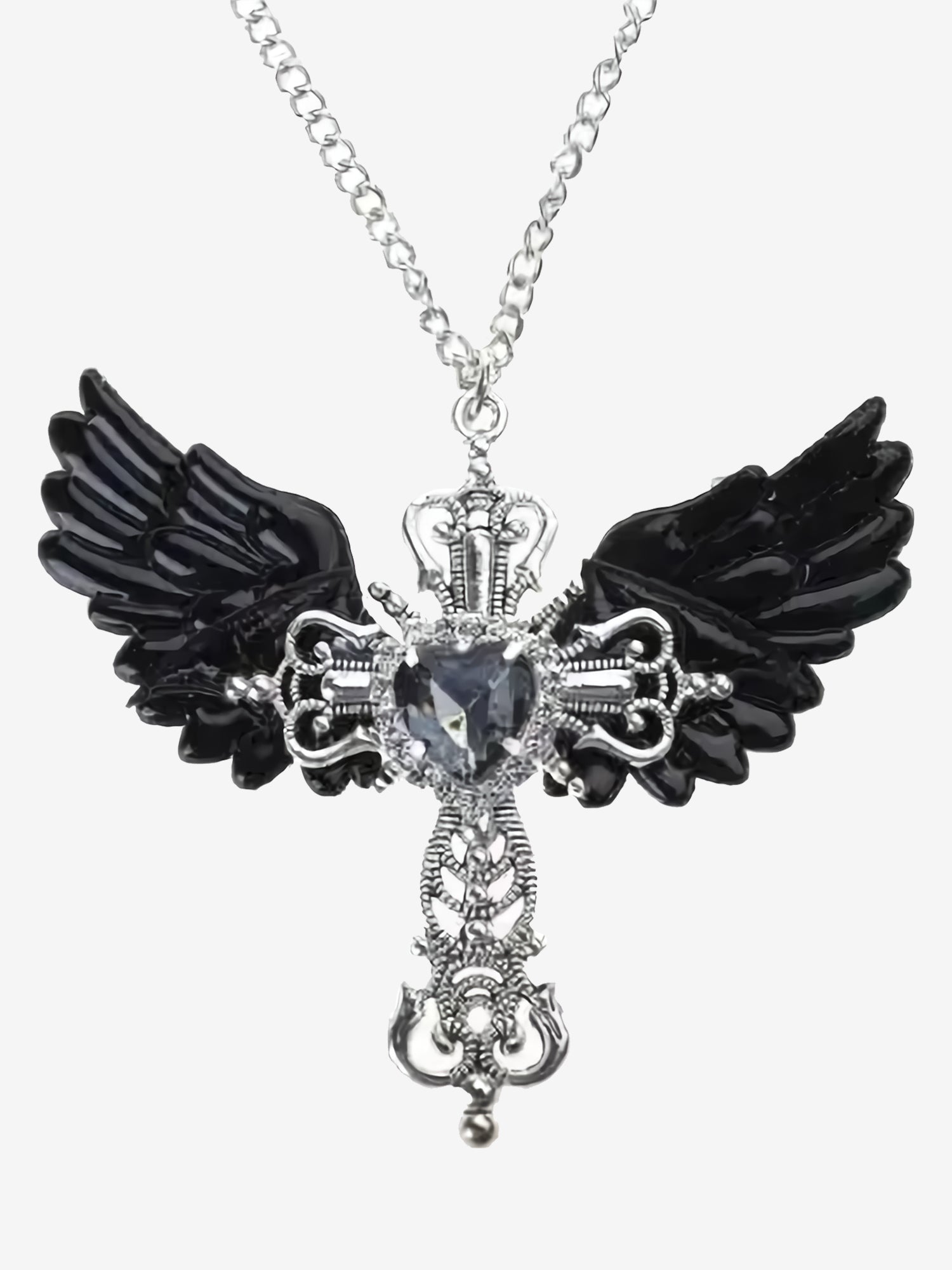 Angel Heart Cross Necklace