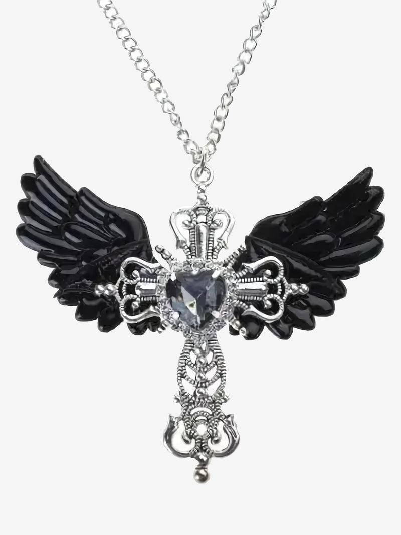 Angel Heart Cross Necklace