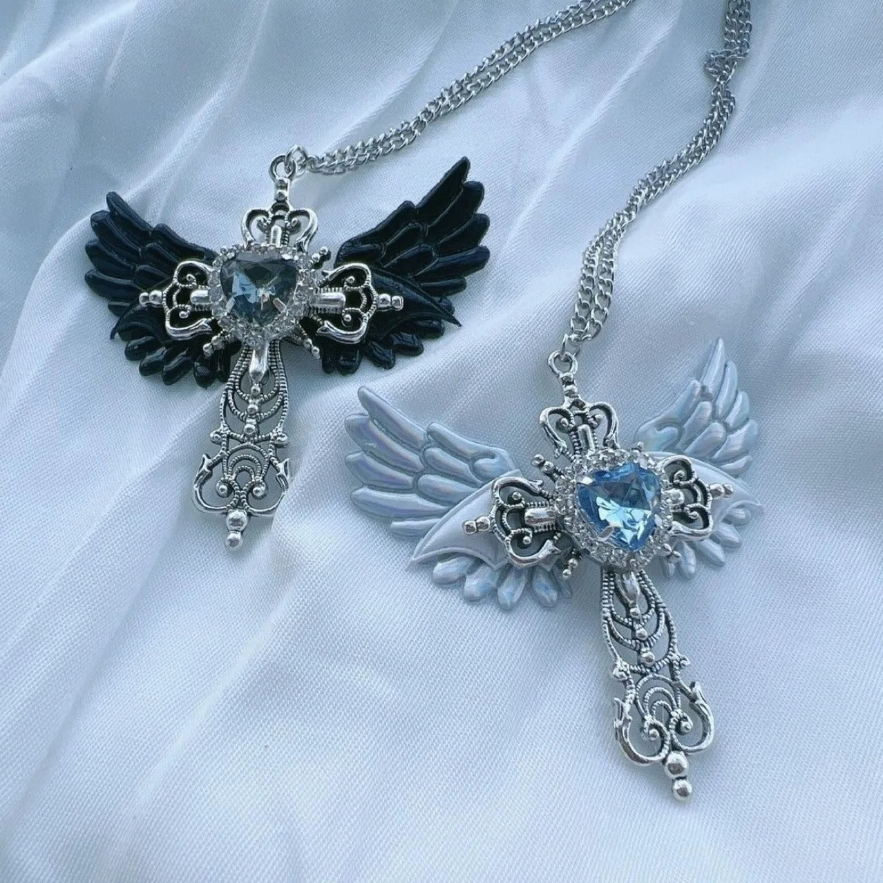 Angel Heart Cross Necklace