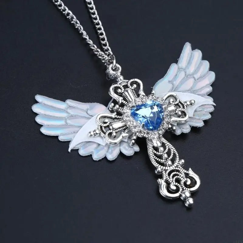 Angel Heart Cross Necklace