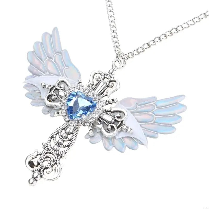 Angel Heart Cross Necklace