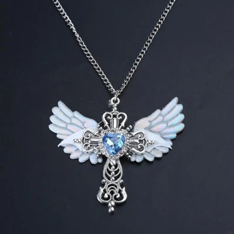 Angel Heart Cross Necklace