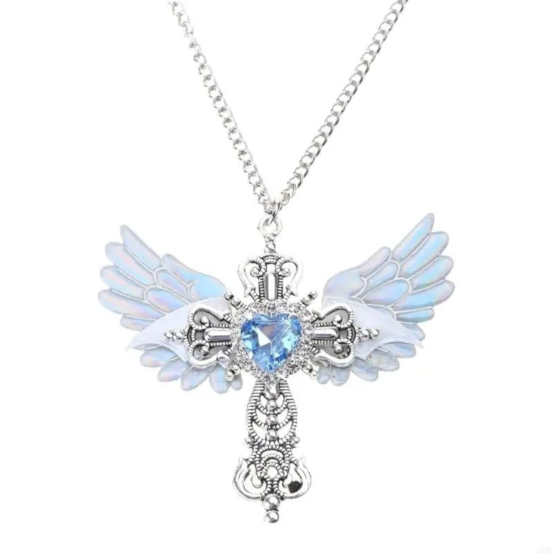 Angel Heart Cross Necklace
