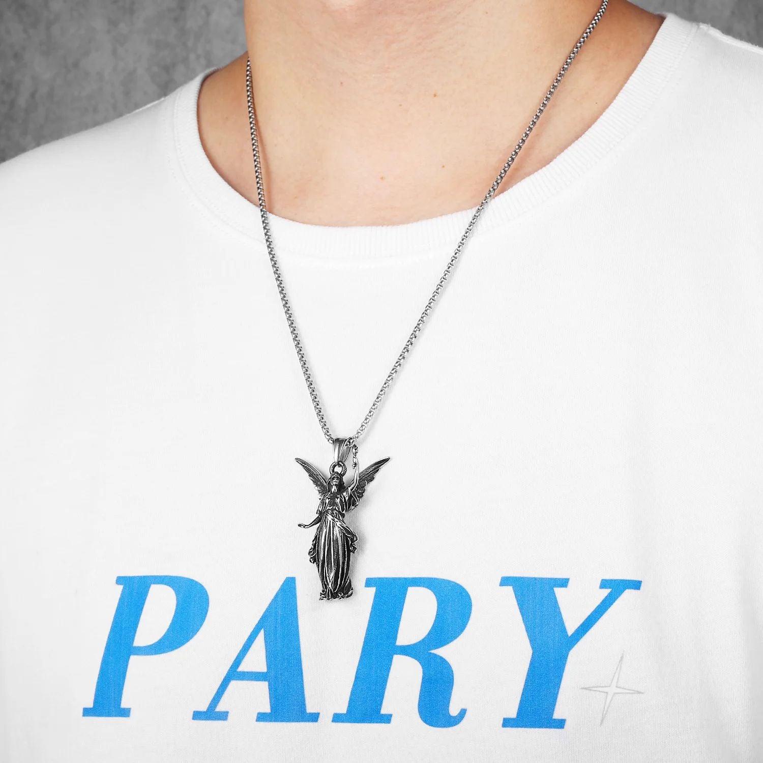 Angel Statue Of Liberty Stainless Steel Necklaces