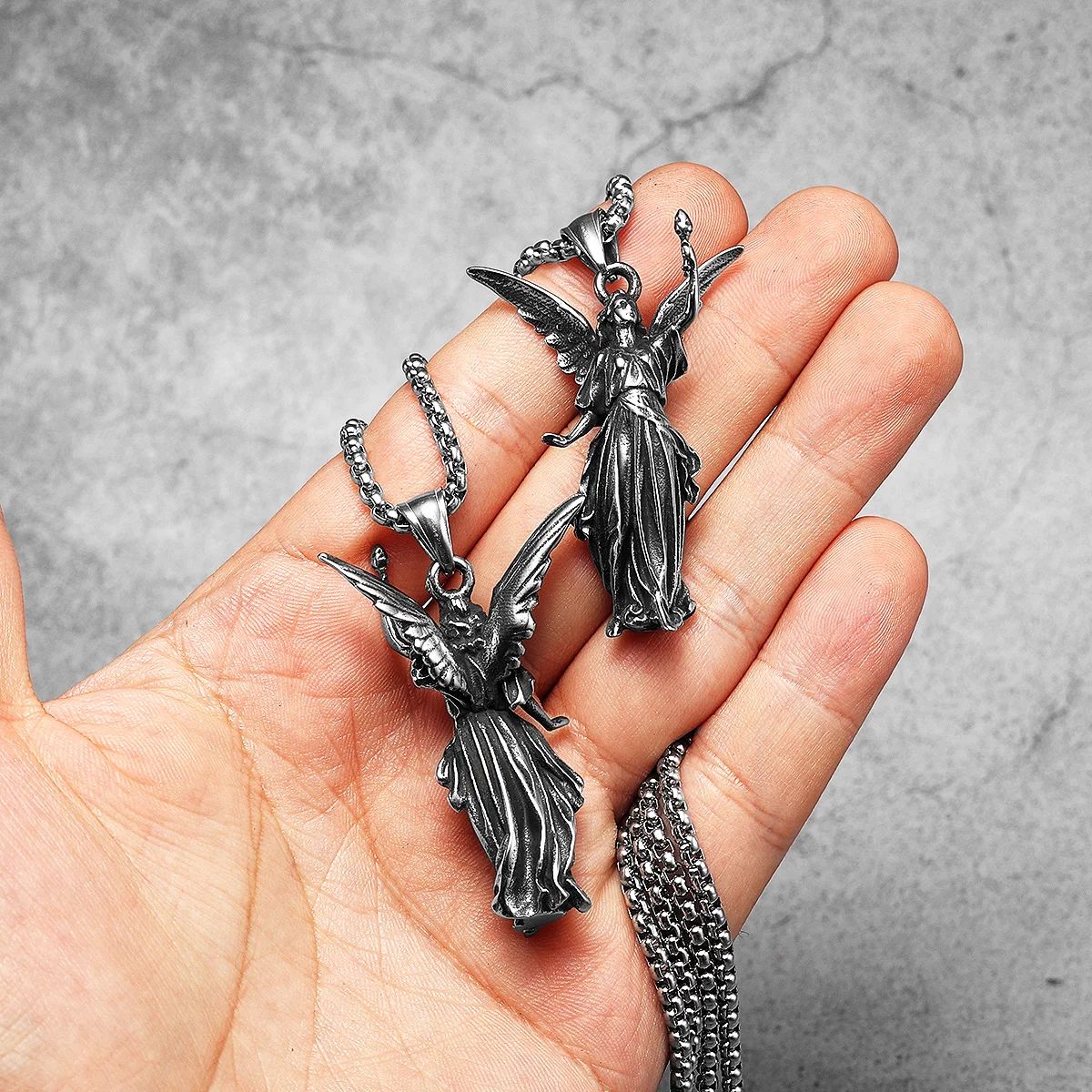 Angel Statue Of Liberty Stainless Steel Necklaces