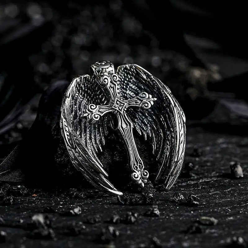 Angelic Cross Necklace – Symbol of Faith, Protection & Freedom - Godlygrind