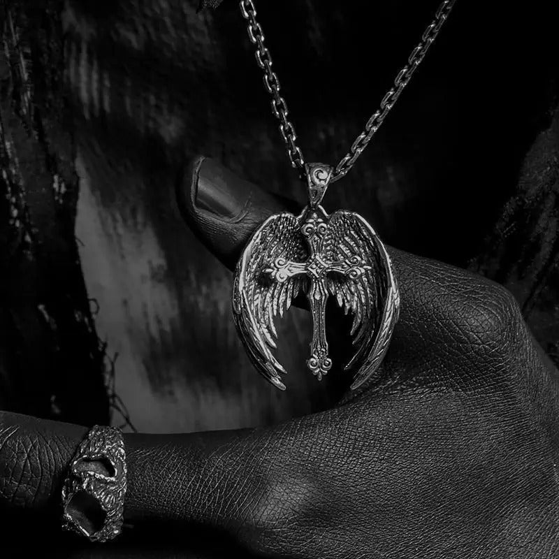 Angelic Cross Necklace – Symbol of Faith, Protection & Freedom - Godlygrind