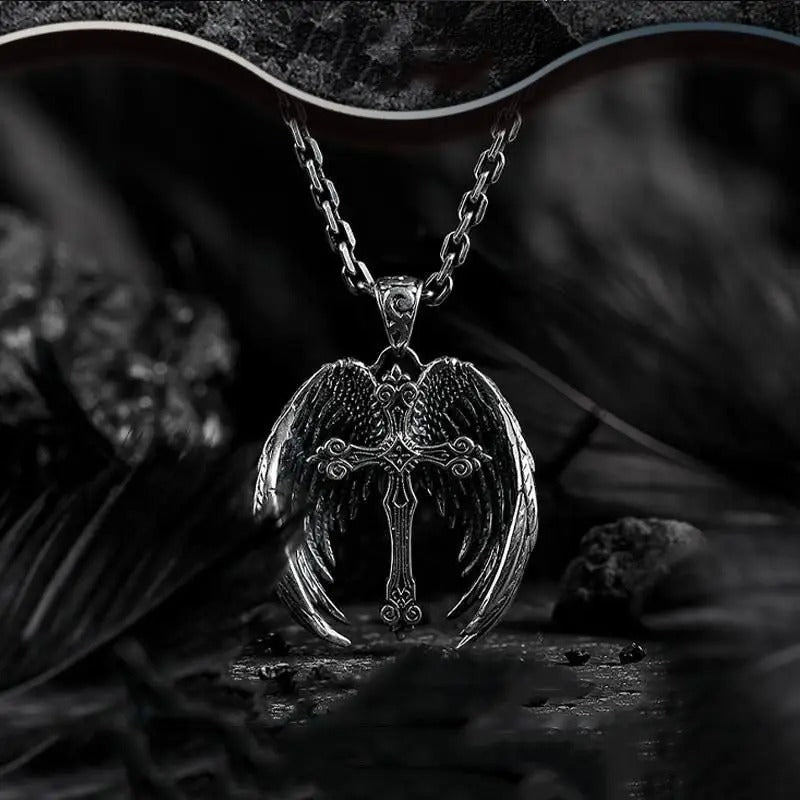 Angelic Cross Necklace – Symbol of Faith, Protection & Freedom - Godlygrind