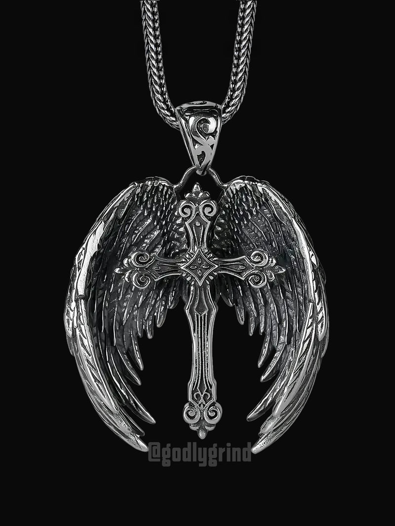 Angelic Cross Necklace – Symbol of Faith, Protection & Freedom