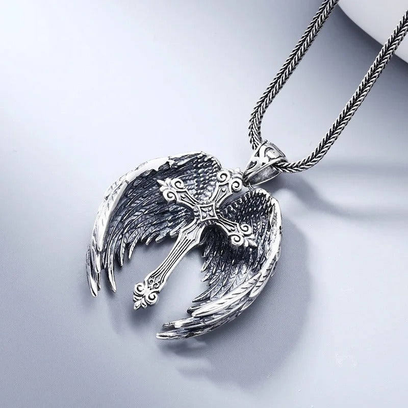 Angelic Cross Necklace – Symbol of Faith, Protection & Freedom - Godlygrind