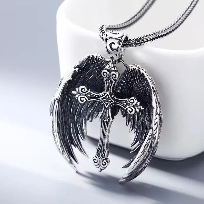 Angelic Cross Necklace – Symbol of Faith, Protection & Freedom - Godlygrind
