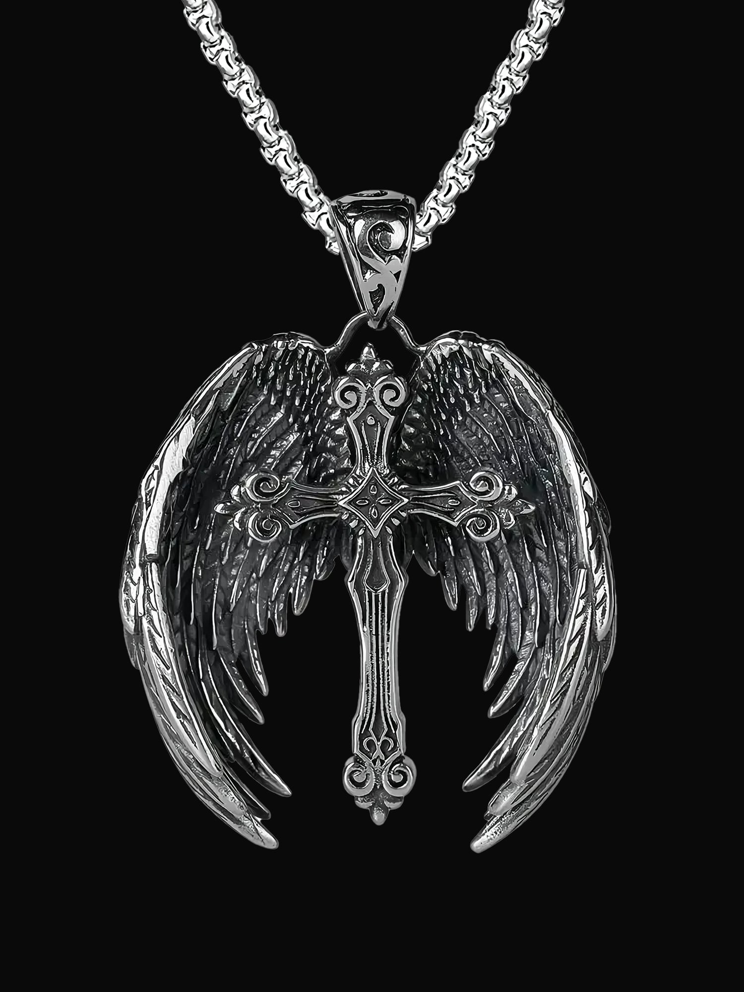 Angelic Cross Necklace – Symbol of Faith, Protection & Freedom
