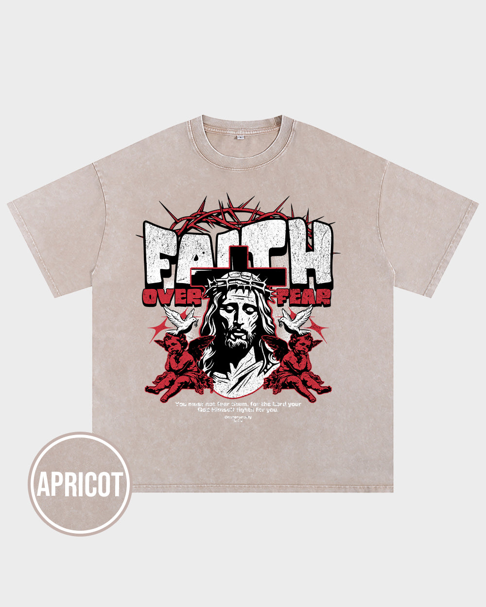 Faith Over Fear-Deuteronomy 322 Acid Wash Tshirt - Godlygrind