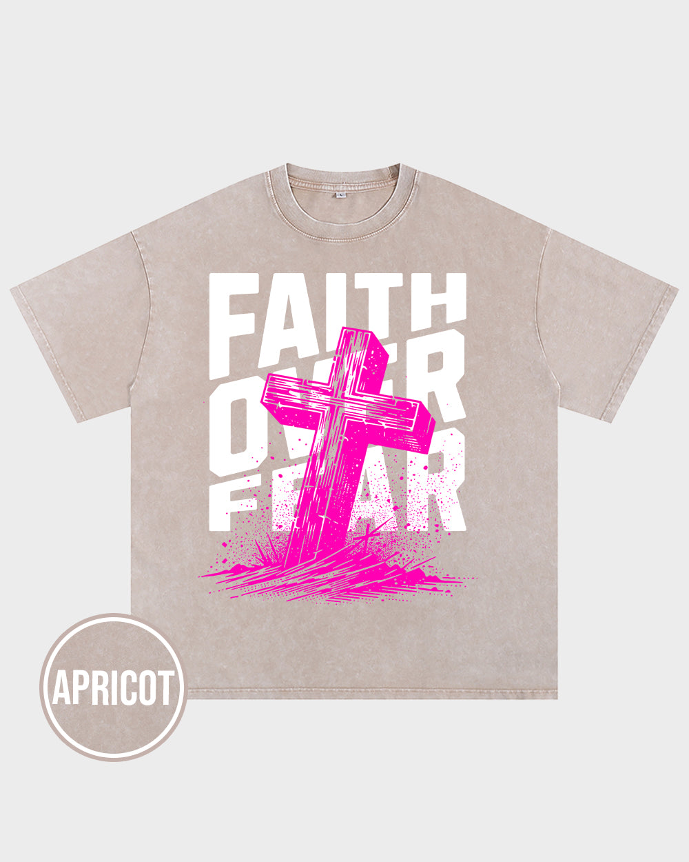 Faith Over Fear Acid Wash Tshirt - Godlygrind