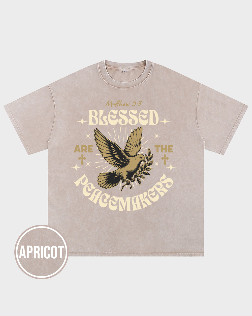 Blessed Are The Peacemakers Acid Wash Tshirt - Godlygrind