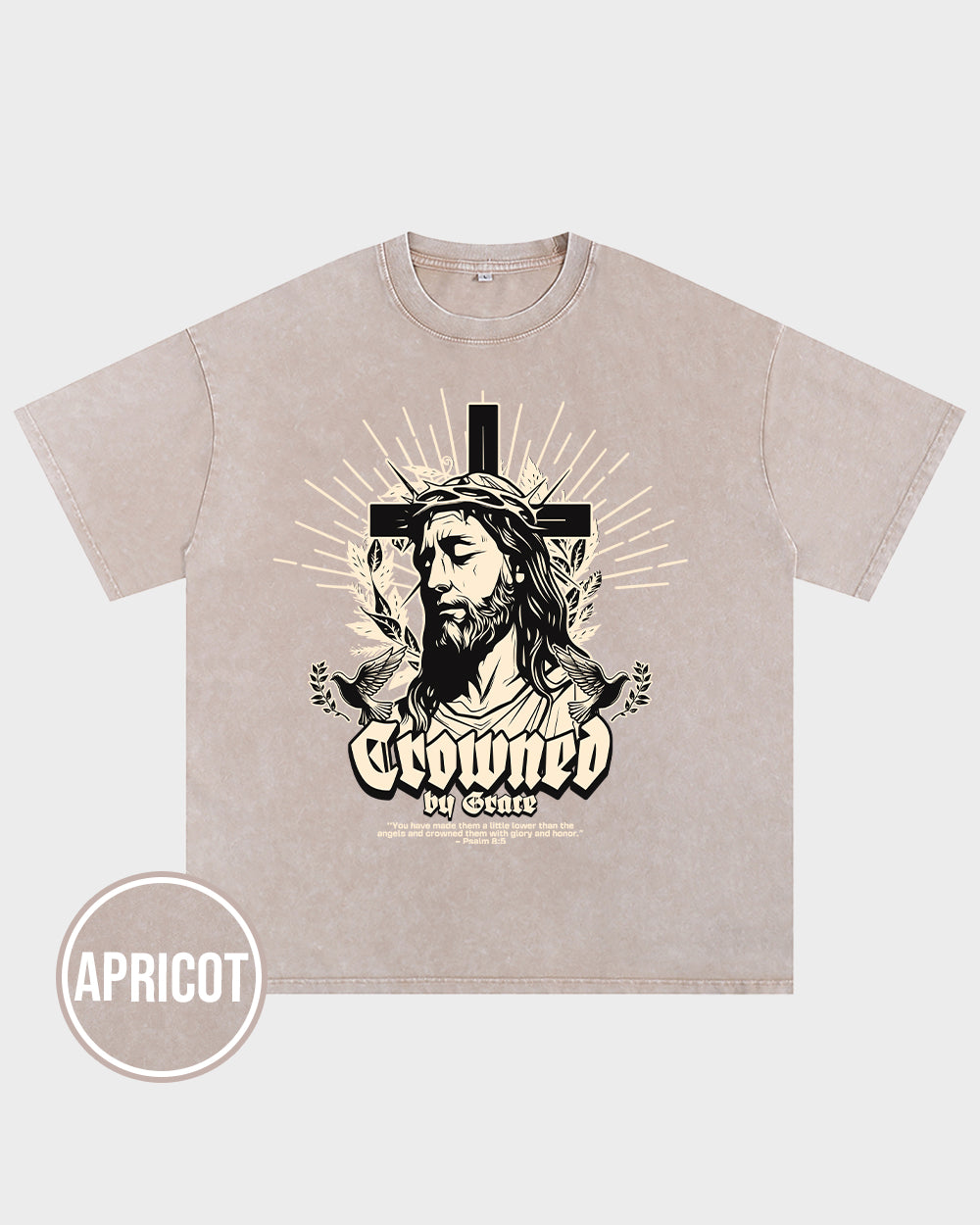 Crowned by Grace Acid Wash Tshirt - Godlygrind