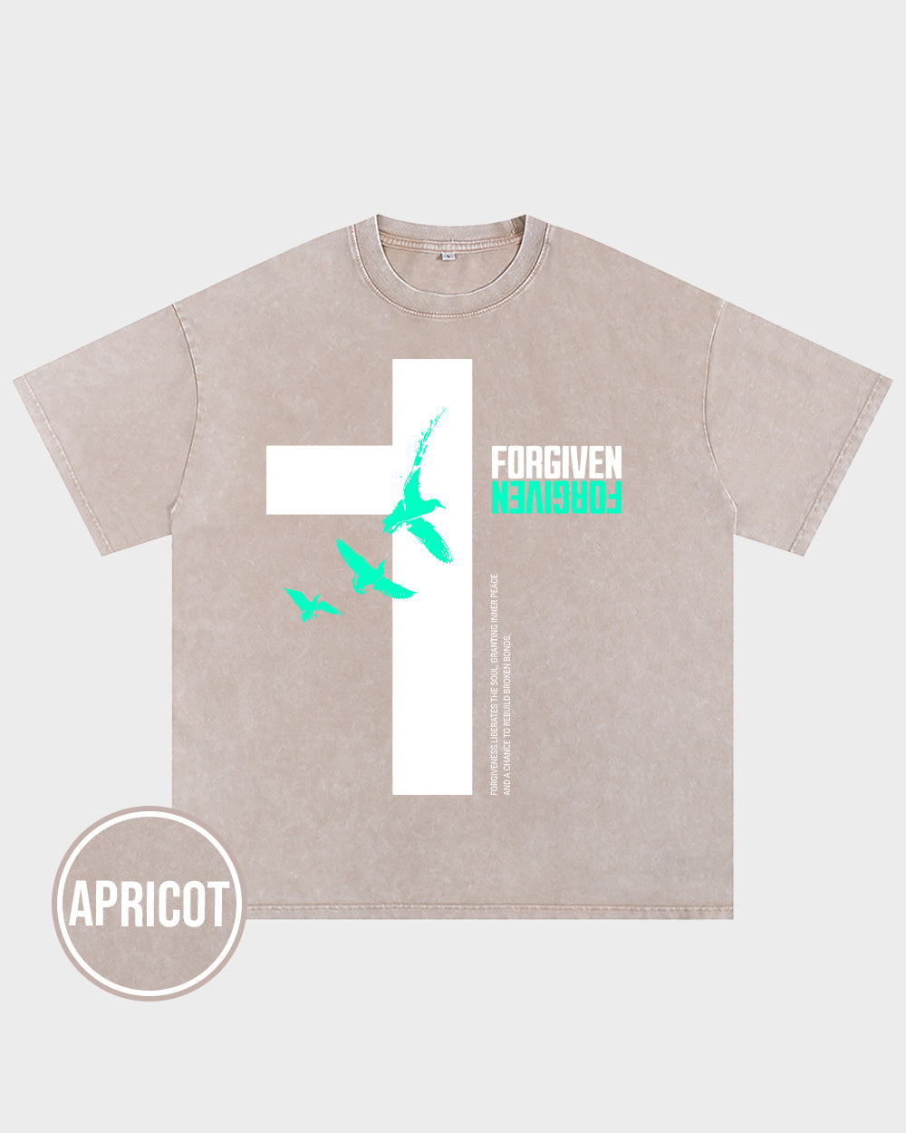 Forgiven Minimalist Acid Wash Tshirt - Godlygrind