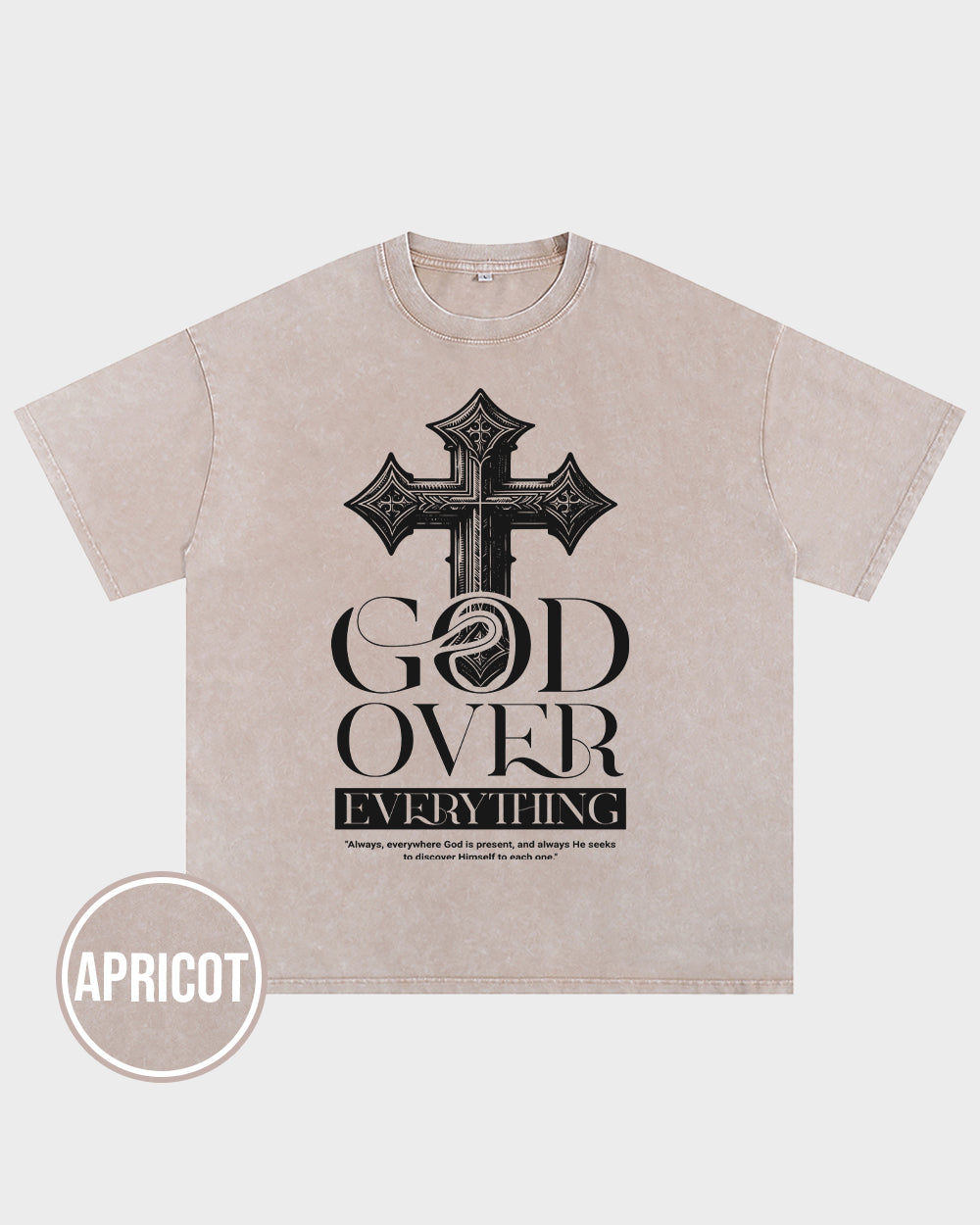 God Over Everything Acid Wash Tshirt - Godlygrind