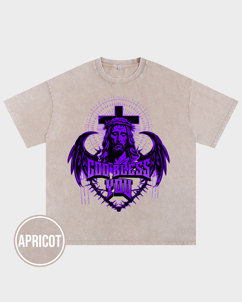 God Bless You Acid Wash Tshirt - Godlygrind