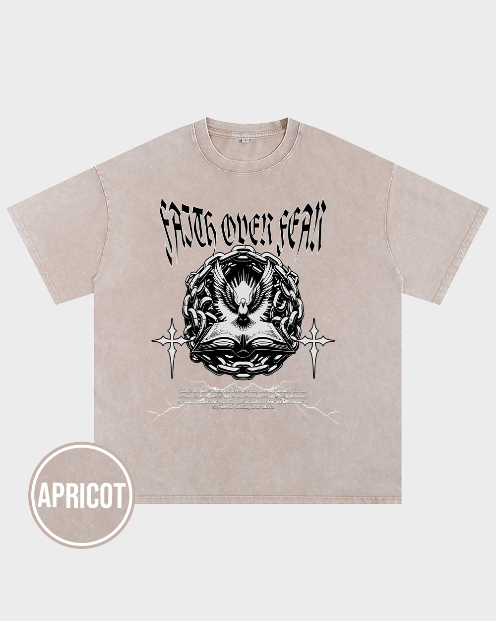 Faith Over Fear 4 Acid Wash Tshirt - Godlygrind