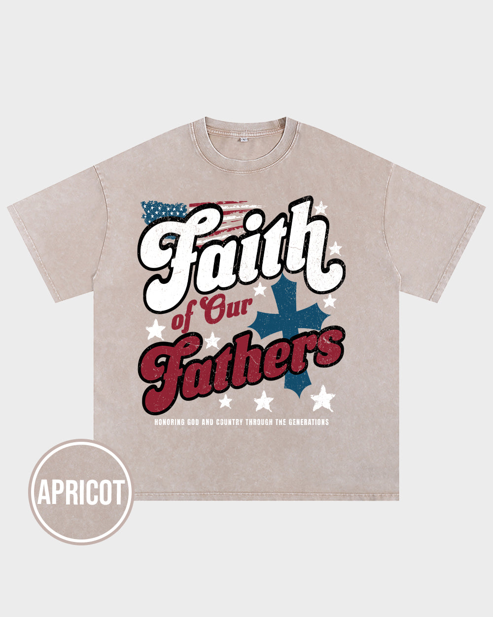 Faith of Our Fathers Acid Wash Tshirt - Godlygrind