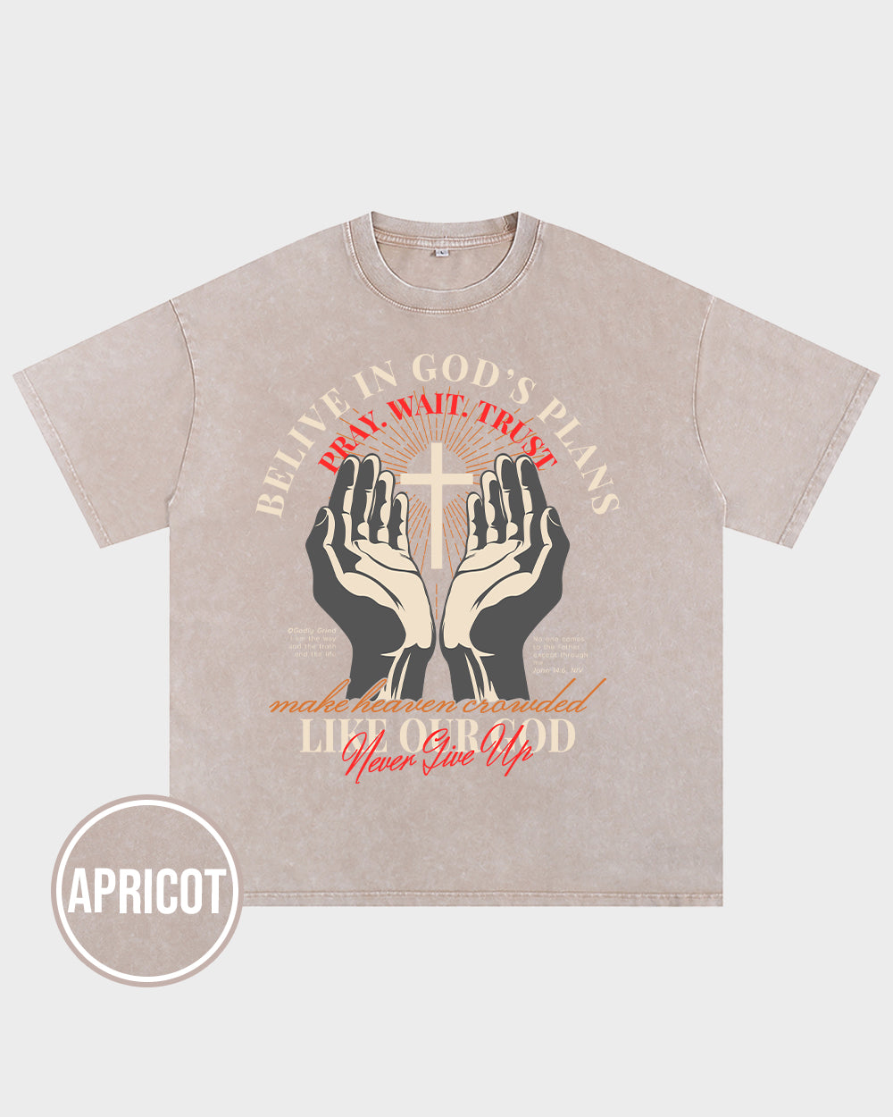 Belive in God's Plans Acid Wash Tshirt - Godlygrind
