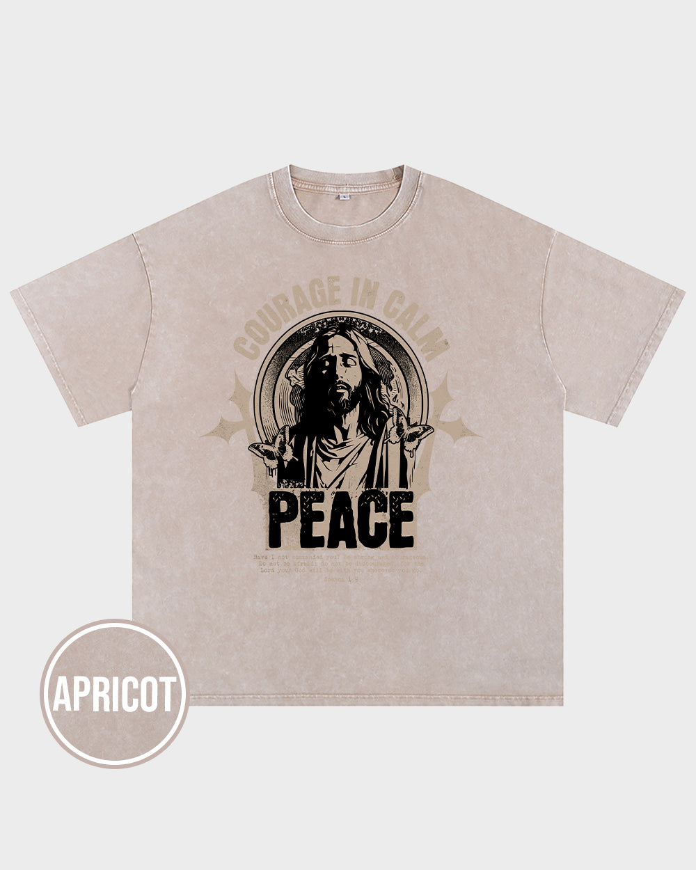 Courage In Calm Peace Acid Wash Tshirt - Godlygrind