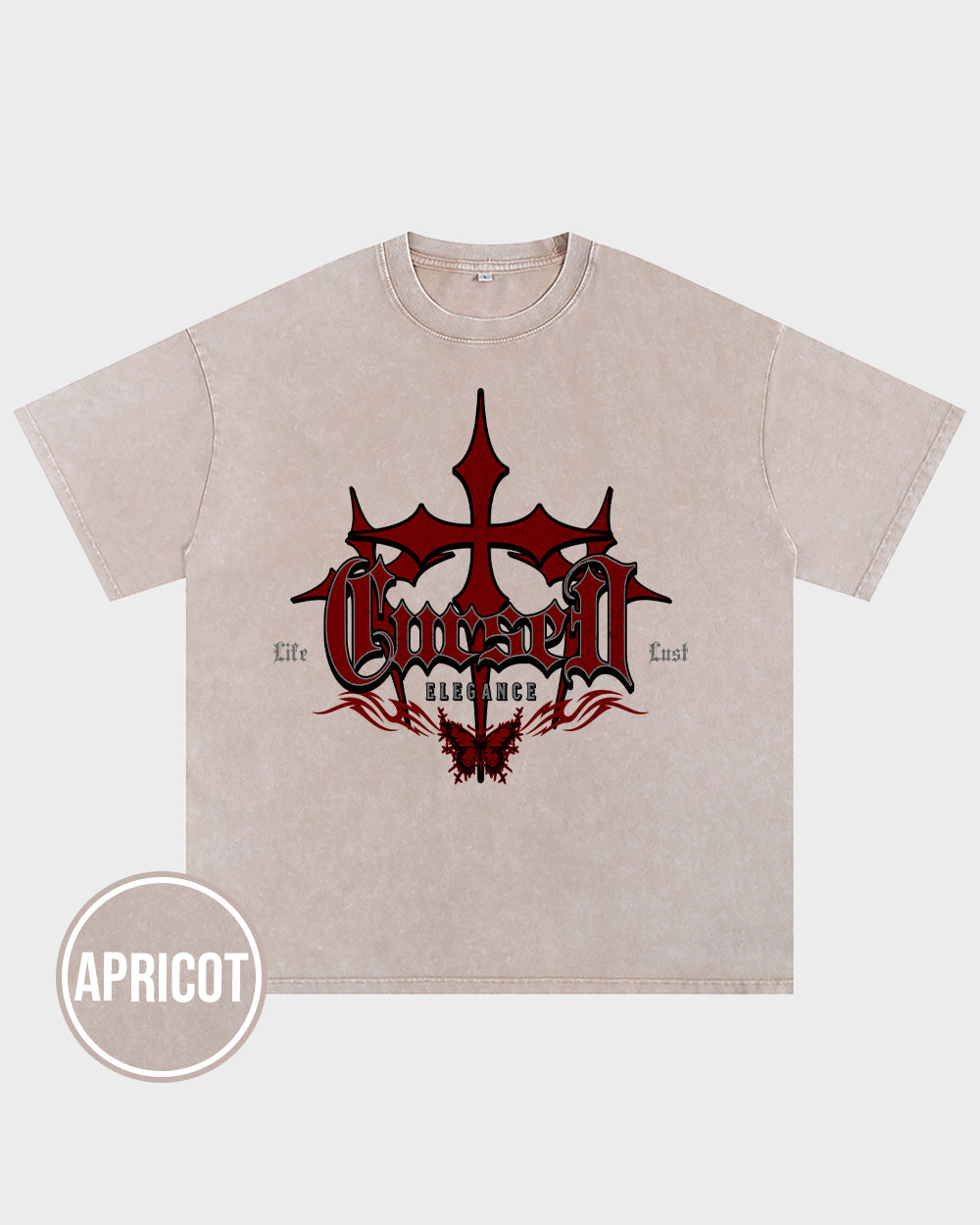 Cursed Elegance Acid Wash Tshirt - Godlygrind