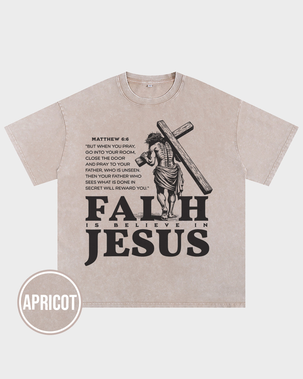 Faith Is Believe In Jesus Acid Wash Tshirt - Godlygrind