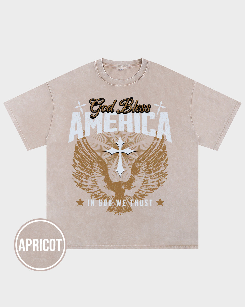 God Bless America Acid Wash Tshirt - Godlygrind
